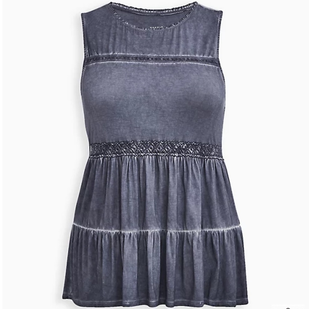 Torrid Dark Gray Super Soft Baby Doll Tank